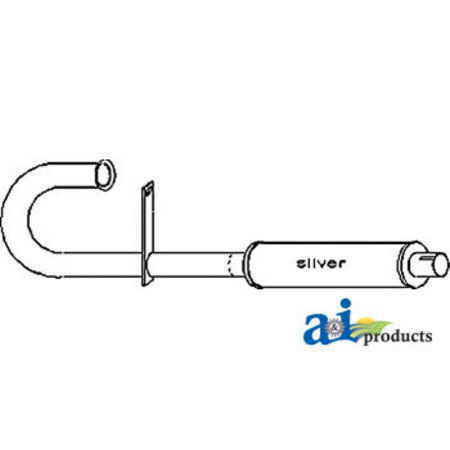 A & I PRODUCTS Vertical Muffler & Pipe Assembly 46" x14" x3.5" A-FD9010